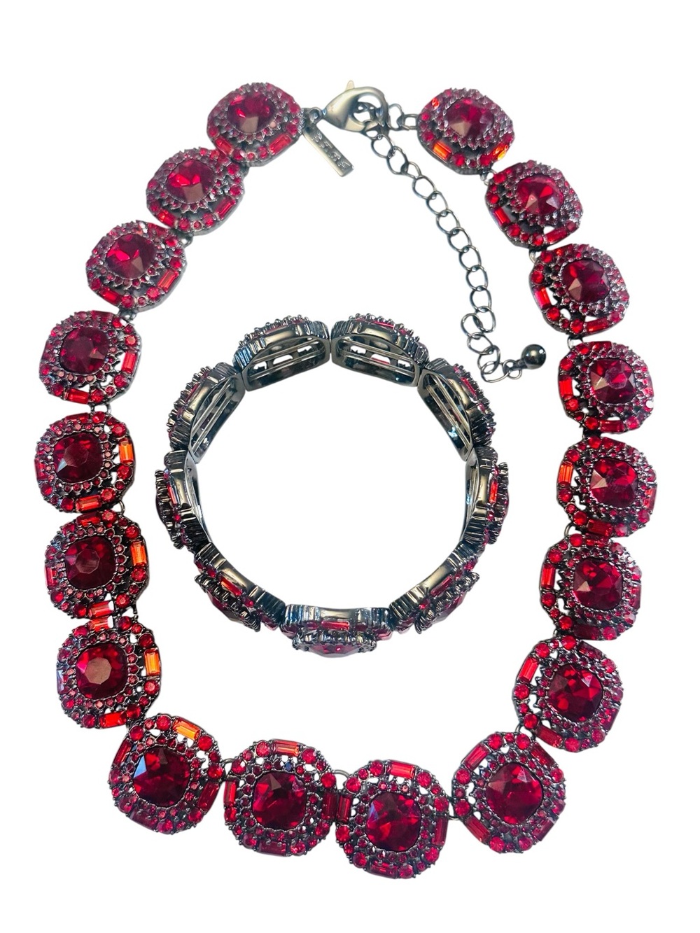 WHBM Hollywood Glam Statement Necklace & Bracelet Set
